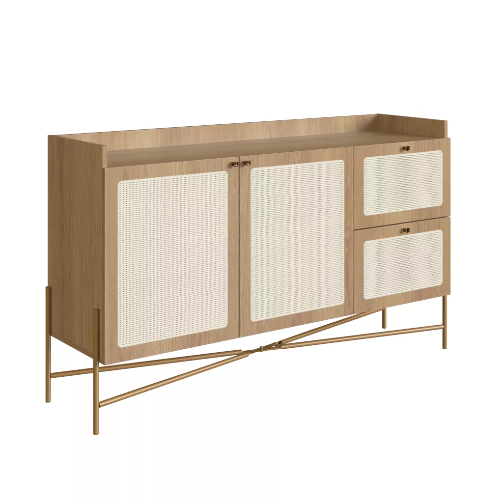 Balcão Buffet Oslo 139cm Pés Em Aço